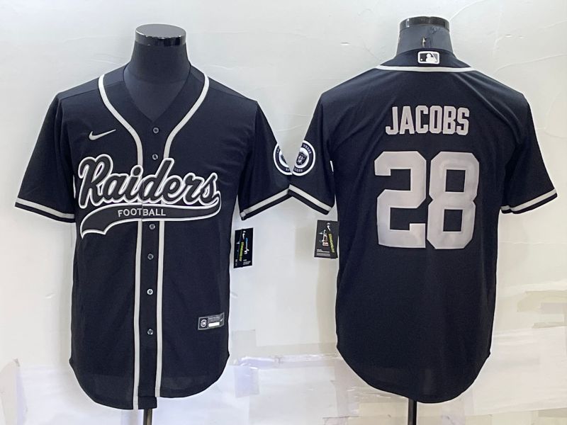 Men Oakland Raiders 28 Jacobs Black 2022 Nike Co branded NFL Jersey